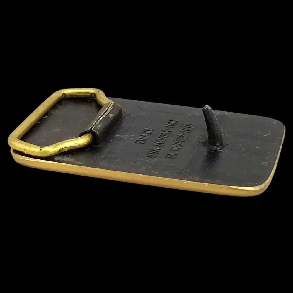 Vintage Solid Brass Belt Buckle‎ by Synanon - Rare Collectible AMAX Petroleum